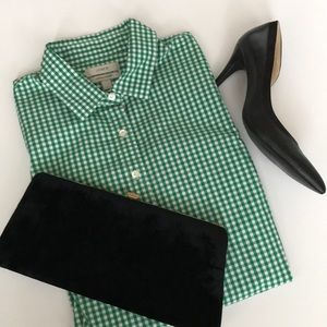 J. Crew True Green Gingham Button Down Shirt
